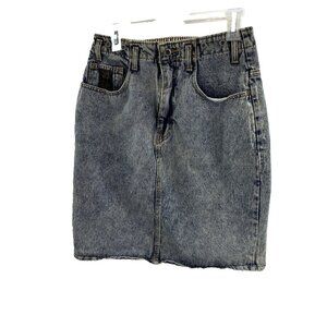 Weathered Blues Womens 11/12 Vintage High Waist Denim Jean Skirt 80s 90s